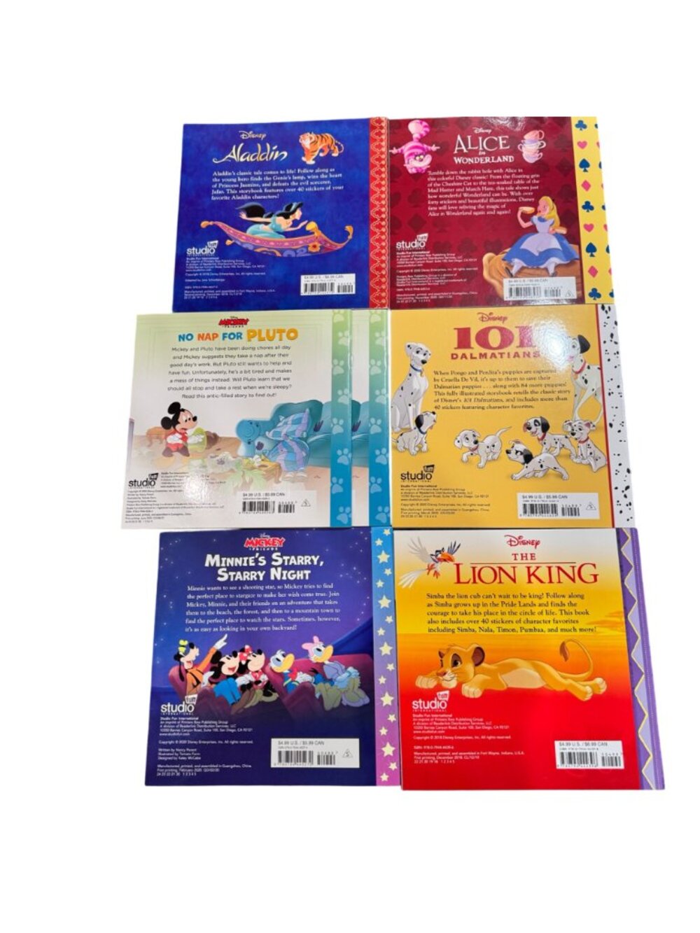 Disney Sticker Storybook Minnie Dalmatian Pluto Aladdin 40+ Stickers Lot of 7 - Picture 2 of 16